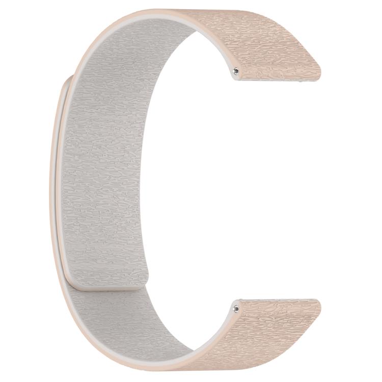 22mm Cloud Wood Grain Silicone Magnetic Watch Band(Milk Tea Rock White)