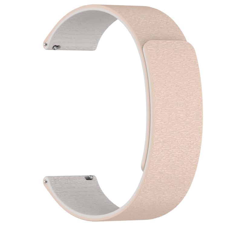22mm Cloud Wood Grain Silicone Magnetic Watch Band(Milk Tea Rock White)