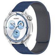 22mm Cloud Wood Grain Silicone Magnetic Watch Band(Midnight Blue Grey)