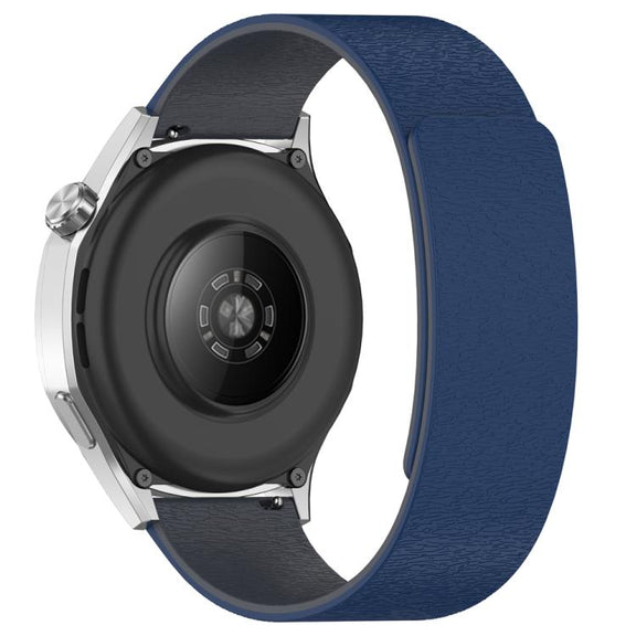 22mm Cloud Wood Grain Silicone Magnetic Watch Band(Midnight Blue Grey)