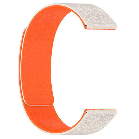 22mm Cloud Wood Grain Silicone Magnetic Watch Band(Starlight Orange)