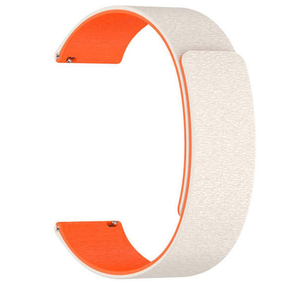 22mm Cloud Wood Grain Silicone Magnetic Watch Band(Starlight Orange)
