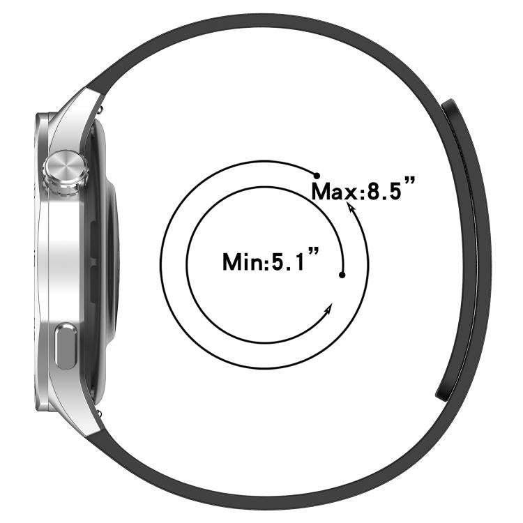 22mm Cloud Wood Grain Silicone Magnetic Watch Band(Midnight Blue Grey)
