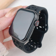 For Apple Watch 46mm / 49mm / 45mm / 44mm Dog Paw Bones Butterfly Buckle Silicone Watch Band(Black)