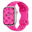 For Apple Watch 42mm / 41mm / 40mm / 38mm Dog Paw Bones Butterfly Buckle Silicone Watch Band(Rose Red) - free shipping - PMc TechLife - Order now!