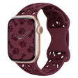 For Apple Watch 42mm / 41mm / 40mm / 38mm Dog Paw Bones Butterfly Buckle Silicone Watch Band(Wine Red) - free shipping - PMc TechLife - Order now!