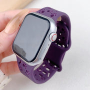For Apple Watch 42mm / 41mm / 40mm / 38mm Dog Paw Bones Butterfly Buckle Silicone Watch Band(Dark Purple)
