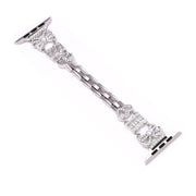 For Apple Watch 46mm / 49mm / 45mm / 44mm Bow Jewelry Buckle Stainless Steel Watch Band(Silver)