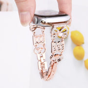 For Apple Watch 46mm / 49mm / 45mm / 44mm Bow Jewelry Buckle Stainless Steel Watch Band(Silver)