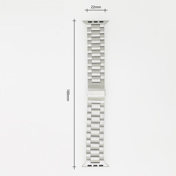 For Apple Watch 46mm / 49mm / 45mm / 44mm Norman Clasp Three-Link Titanium Alloy Watch Band(Black)