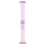 For Apple Watch 46mm / 49mm / 45mm / 44mm Small Waist Rhombus Three-bead Resin Watch Band(Gradient Pink)