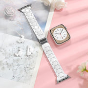 For Apple Watch 46mm / 49mm / 45mm / 44mm Small Waist Rhombus Three-bead Resin Watch Band(White)