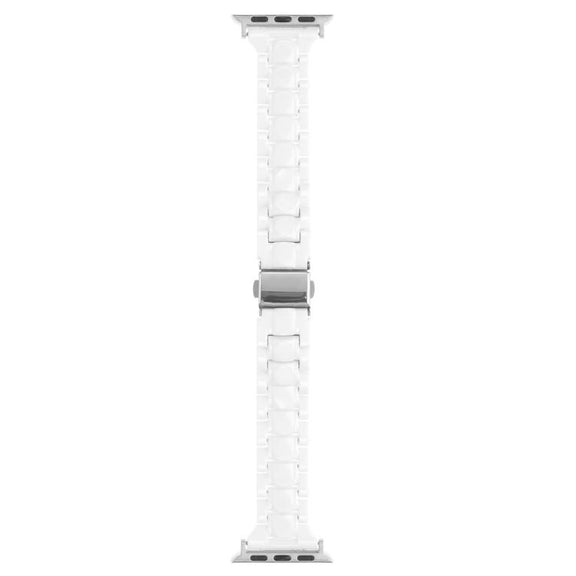 For Apple Watch 46mm / 49mm / 45mm / 44mm Small Waist Rhombus Three-bead Resin Watch Band(White)