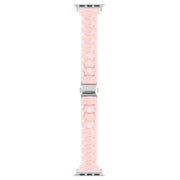For Apple Watch 46mm / 49mm / 45mm / 44mm Small Waist Rhombus Three-bead Resin Watch Band(Pink)