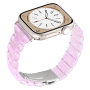 For Apple Watch 42mm / 41mm / 40mm / 38mm Small Waist Rhombus Three-bead Resin Watch Band(Gradient Pink)