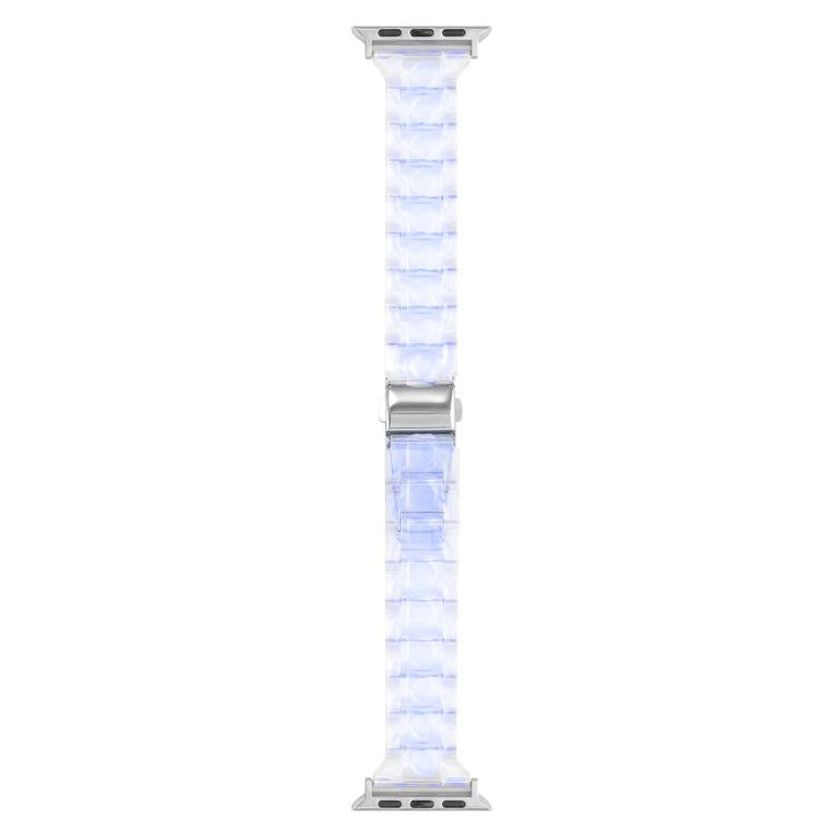 For Apple Watch 42mm / 41mm / 40mm / 38mm Small Waist Rhombus Three-bead Resin Watch Band(Gradient Blue)