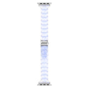 For Apple Watch 42mm / 41mm / 40mm / 38mm Small Waist Rhombus Three-bead Resin Watch Band(Gradient Blue)