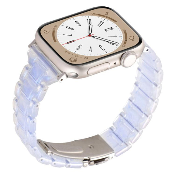 For Apple Watch 42mm / 41mm / 40mm / 38mm Small Waist Rhombus Three-bead Resin Watch Band(Gradient Blue)