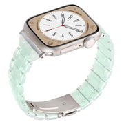 For Apple Watch 42mm / 41mm / 40mm / 38mm Small Waist Rhombus Three-bead Resin Watch Band(Gradient Green)