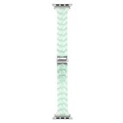 For Apple Watch 42mm / 41mm / 40mm / 38mm Small Waist Rhombus Three-bead Resin Watch Band(Gradient Green)