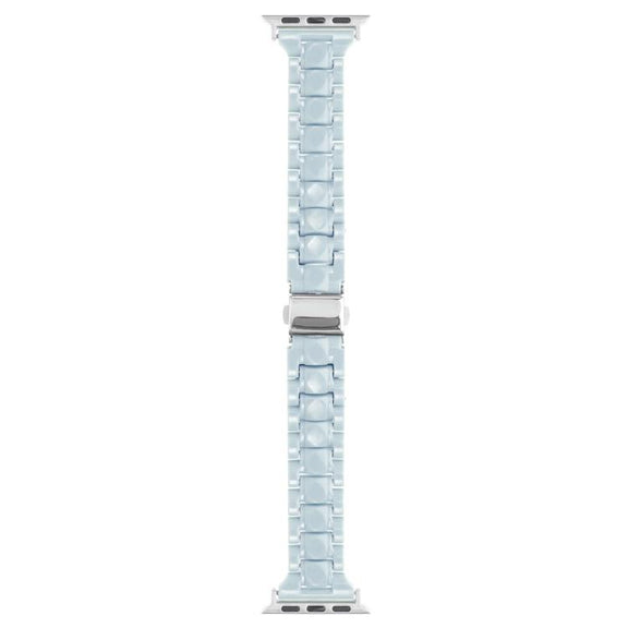 For Apple Watch 42mm / 41mm / 40mm / 38mm Small Waist Rhombus Three-bead Resin Watch Band(Turquoize)