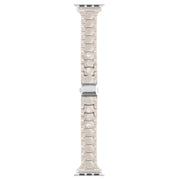For Apple Watch 42mm / 41mm / 40mm / 38mm Small Waist Rhombus Three-bead Resin Watch Band(Milk Tea)