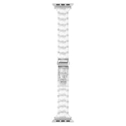 For Apple Watch 42mm / 41mm / 40mm / 38mm Small Waist Rhombus Three-bead Resin Watch Band(Transparent)
