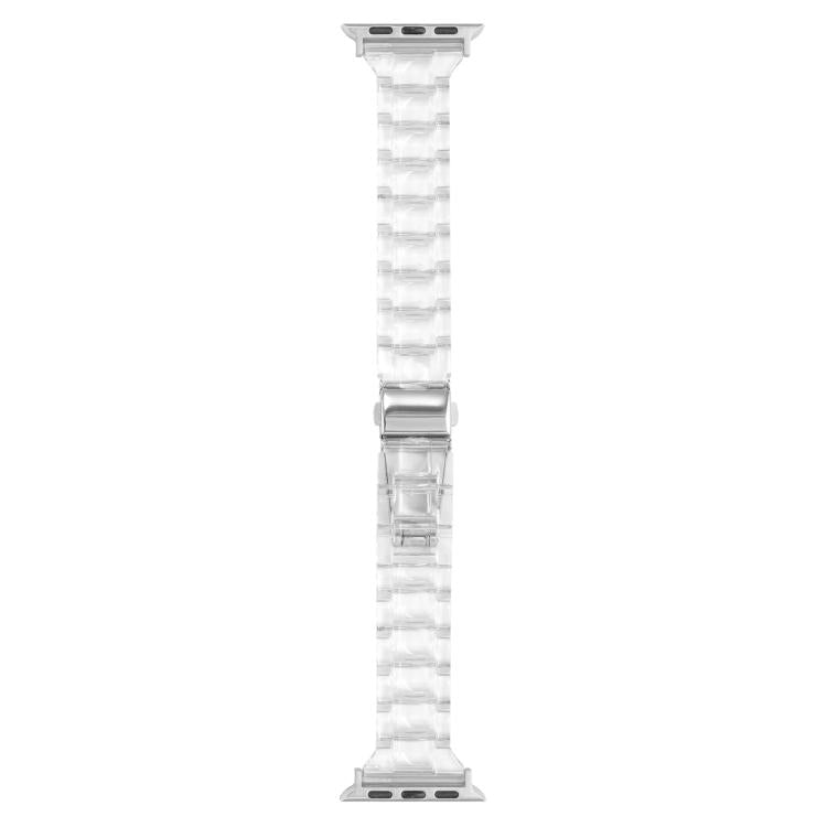 For Apple Watch 42mm / 41mm / 40mm / 38mm Small Waist Rhombus Three-bead Resin Watch Band(Transparent)