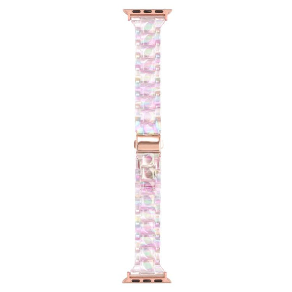 For Apple Watch 42mm / 41mm / 40mm / 38mm Small Waist Rhombus Three-bead Resin Watch Band(Colorful)