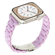 For Apple Watch 42mm / 41mm / 40mm / 38mm Small Waist Rhombus Three-bead Resin Watch Band(Purple)