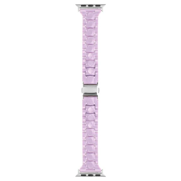 For Apple Watch 42mm / 41mm / 40mm / 38mm Small Waist Rhombus Three-bead Resin Watch Band(Purple)