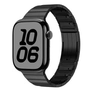 For Apple Watch 46mm / 49mm / 45mm / 44mm Single Bead Side-removable Stainless Steel Watch Band(Black)