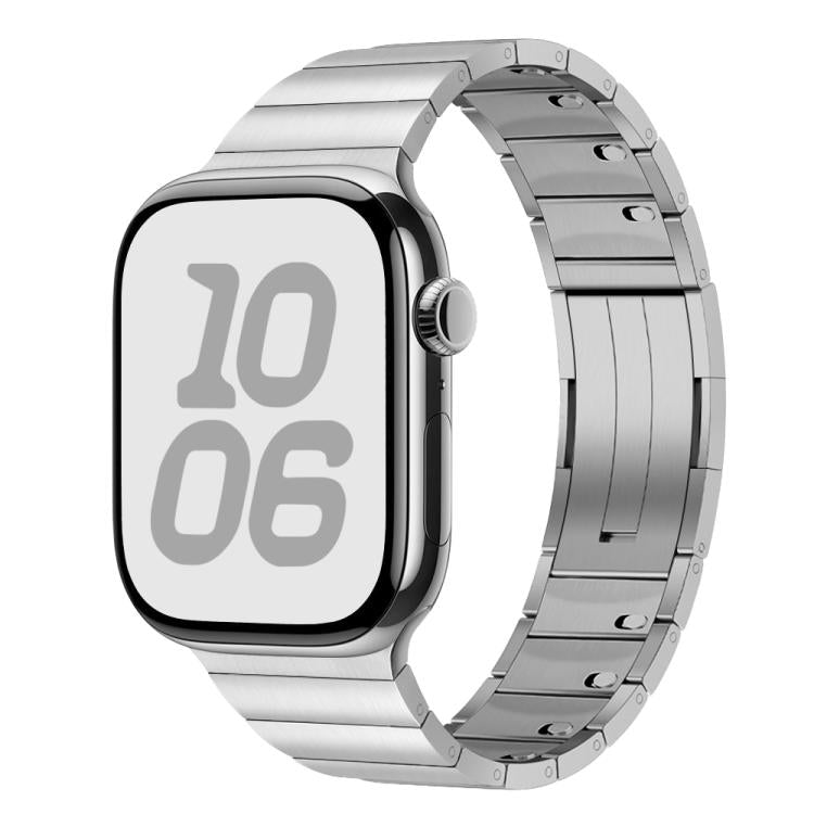 For Apple Watch 46mm / 49mm / 45mm / 44mm Single Bead Side-removable Stainless Steel Watch Band(Silver)