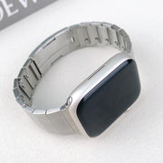 For Apple Watch 46mm / 49mm / 45mm / 44mm Single Bead Side-removable Stainless Steel Watch Band(Silver)