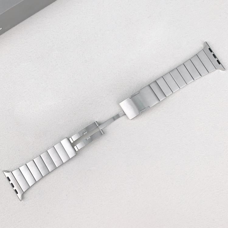 For Apple Watch 42mm / 41mm / 40mm / 38mm Single Bead Side-removable Stainless Steel Watch Band(Silver)