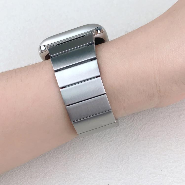 For Apple Watch 42mm / 41mm / 40mm / 38mm Single Bead Side-removable Stainless Steel Watch Band(Silver)