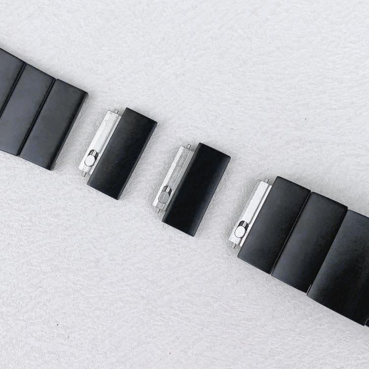 For Apple Watch 46mm / 49mm / 45mm / 44mm Single Bead Side-removable Stainless Steel Watch Band(Black)