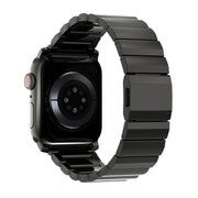 For Apple Watch 46mm / 49mm / 45mm / 44mm Norman Clasp One-Bead Stainless Steel Watch Band(Black)
