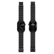 For Apple Watch 46mm / 49mm / 45mm / 44mm Norman Clasp One-Bead Stainless Steel Watch Band(Black)