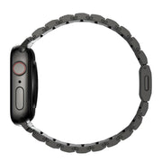 For Apple Watch 46mm / 49mm / 45mm / 44mm Norman Clasp One-Bead Stainless Steel Watch Band(Black)