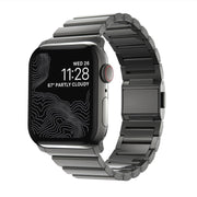For Apple Watch 46mm / 49mm / 45mm / 44mm Norman Clasp One-Bead Stainless Steel Watch Band(Tin Color)