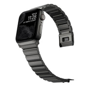 For Apple Watch 46mm / 49mm / 45mm / 44mm Norman Clasp One-Bead Stainless Steel Watch Band(Tin Color)