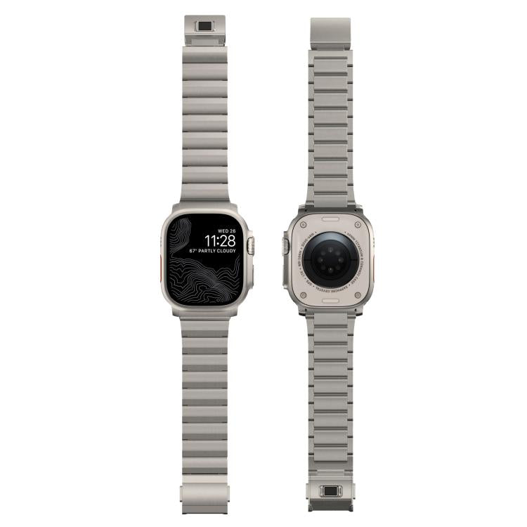For Apple Watch 46mm / 49mm / 45mm / 44mm Norman Clasp One-Bead Stainless Steel Watch Band(Titanium) - free shipping - PMc TechLife - Order now!