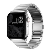 For Apple Watch 46mm / 49mm / 45mm / 44mm Norman Clasp One-Bead Stainless Steel Watch Band(Silver)