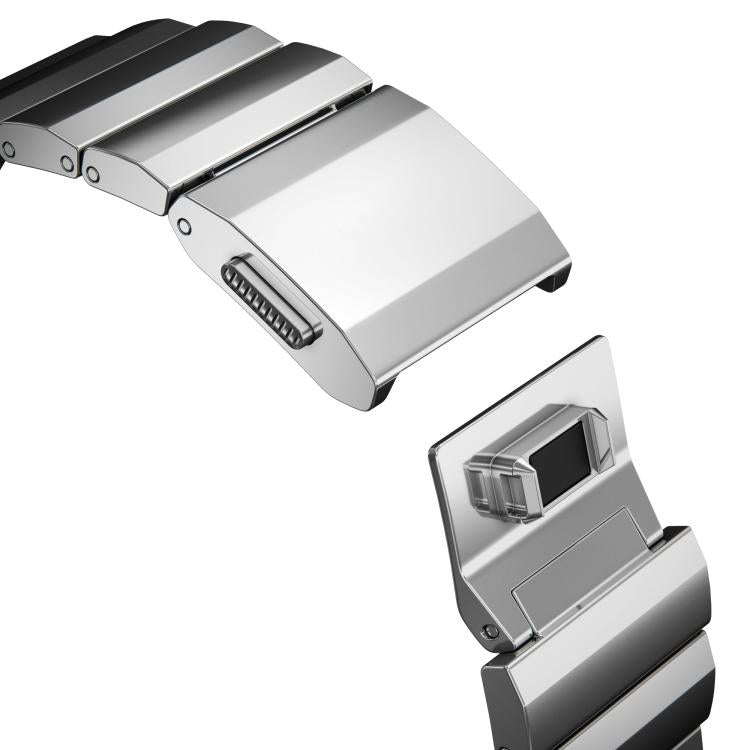 For Apple Watch 46mm / 49mm / 45mm / 44mm Norman Clasp One-Bead Stainless Steel Watch Band(Silver)