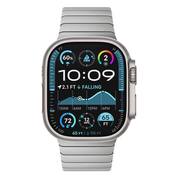 For Apple Watch 46mm / 49mm / 45mm / 44mm Bamboo Norman Buckle Pure Titanium Watch Band(Silver) - free shipping - PMC TechLife - Order now!