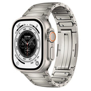 For Apple Watch 46mm / 49mm / 45mm / 44mm Integrated I-Shaped Quick Release Titanium Alloy Watch Band(Silver)