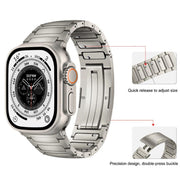 For Apple Watch 46mm / 49mm / 45mm / 44mm Integrated I-Shaped Quick Release Titanium Alloy Watch Band(Silver)