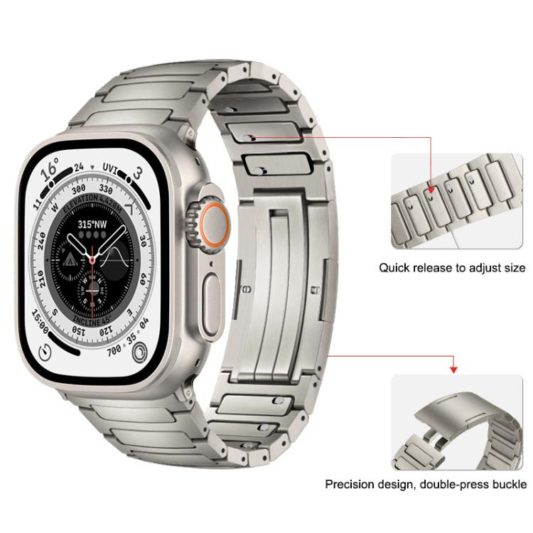 For Apple Watch 46mm / 49mm / 45mm / 44mm Integrated I-Shaped Quick Release Titanium Alloy Watch Band(Silver)
