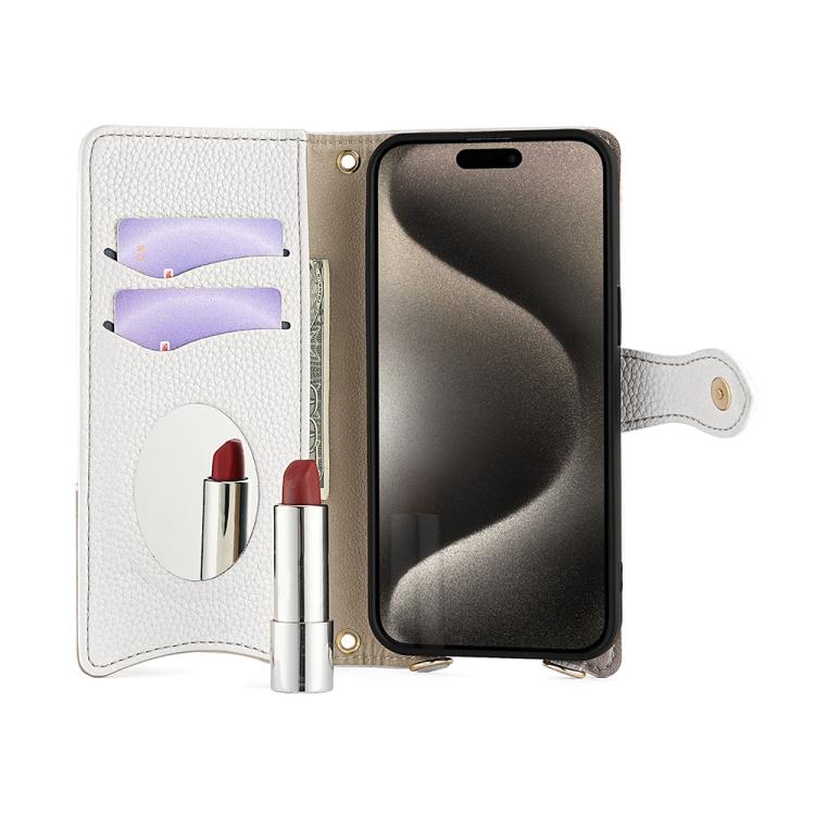 For Sony Xperia 1 VI Crossbody Chain Fishtail Litchi Leather Phone Case(White)